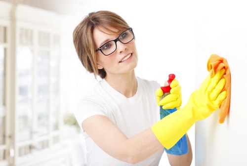 Local cleaners working in a W1T apartment building